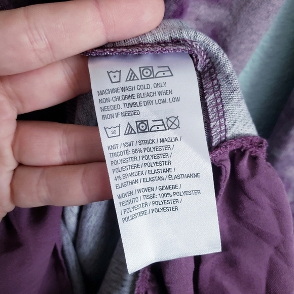 Logo Purple Tie Dye Long Sleeve Maxi Dress - Picture 7 of 8